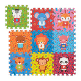 Relaxdays Puzzle Play Mat with Animals, Crawling Baby Jigsaw, Non-toxic, Washable, Soft EVA Foam, 86x86cm, Multicoloured